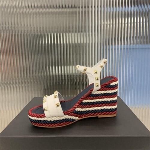 Newest PlatformWomen Sandals Wedges Women Shoes Leather Chaussure Femme Casual Sandalias Mujer 2021 Zapatillas Mujer Top Quality