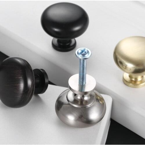 1pc Single Hole Round knob for Kitchen Cabinet Drawer Wardrobe Door Pull Handles Zinc Alloy Furniture Hardware