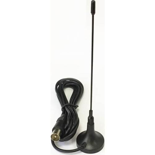 1pcs DVB-T suck antenna indoor TV aerial magnetic base 3m cable TV plug connector