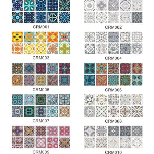 10pc 3d Arabic Style Mosaic Tile Stickers Living Room Kitchen Waterproof Mural Decal Bathroom Decor Diy Self-adhesive 4inch #P2