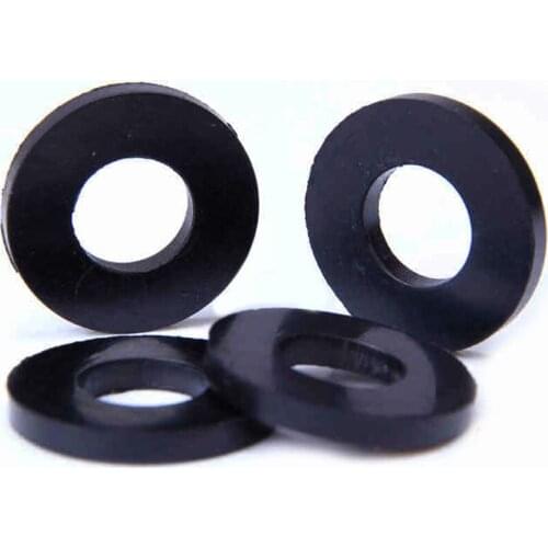 10pcs Flat Gaskets Inner Dia 4mm-30mm NBR Rubber O Rings Anti Oil Seal Washers Black