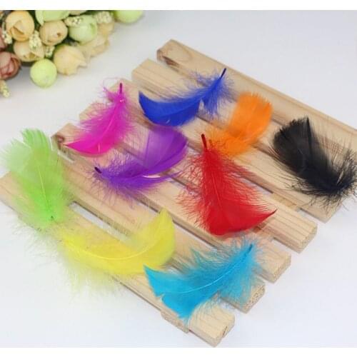 100Pcs/Lot Natural Goose Feathers 5-8cm Small Floating Colourful Swan Feather Plume for Craft Wedding for Home DIY Jewelry Dec