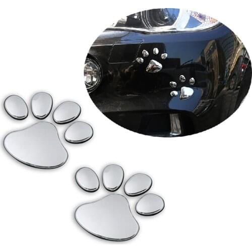 2pcs Car Sticker Cool Design Paw 3D Animal Dog Cat Bear Foot Prints Footprint for POLO Tiguan Passat Golf EOS Scirocco
