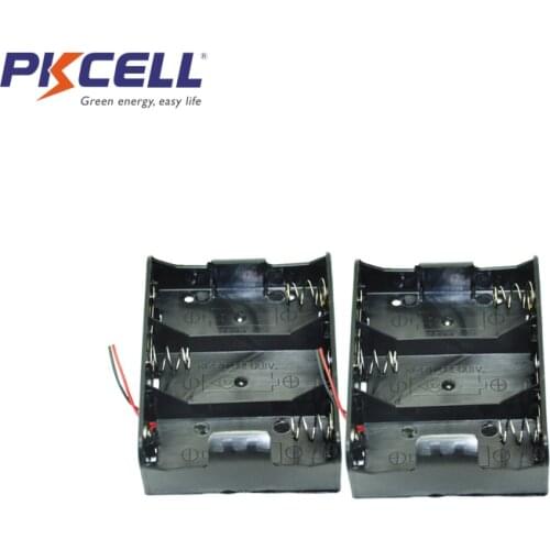 20Pcs Black Plastic 2-Wired 3 x 1.5V D Size Battery Holder Storage Case