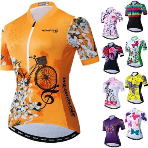 2021 Women Cycling Jersey Short Sleeve MTB Bike Jersey Breathable Bicycle Shirt Pro Team Cycling Wear Clothes Camisa Ciclismo