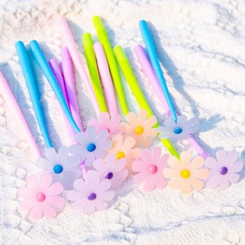 24PCs Korean Light Color Changing Sun Flower Gel Pens Cute Creative Student Exam Writing Tools Kawaii School Supplies Wholesale