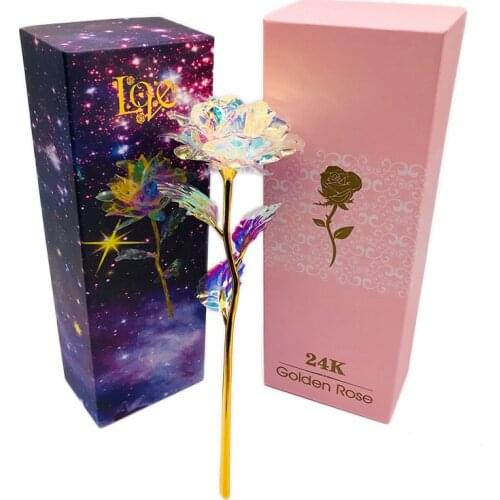 24k Gold Galaxy Rose with Gift Box for Valentines Days