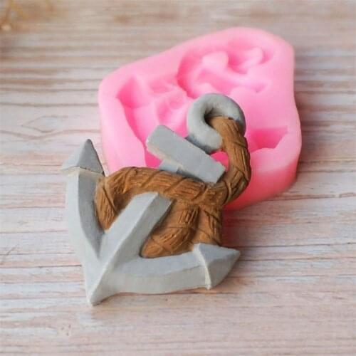 Anchor Shape 3D Silicone Mold Fondant Cake Decorating Helm Tools Sugarcraft Sea Ocean Theme Chocolate Molds