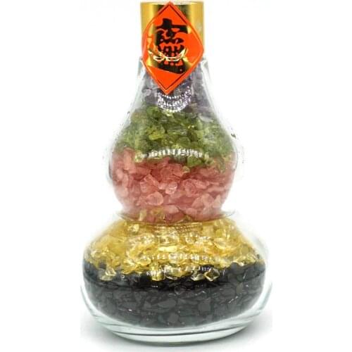 5 colors Gemstone Bottle Crystal Healing Tumbled Reiki Stone Minerals Home Office Decor