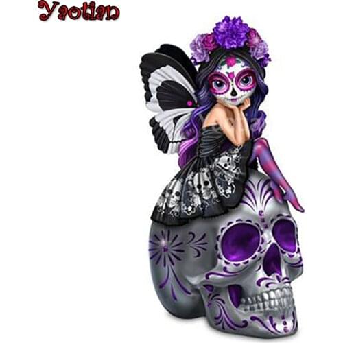 5D DIY Diamond Painting cross stitch skull butterfly fairy elf mosaic full square/round diamond embroidery rhinestone painting
