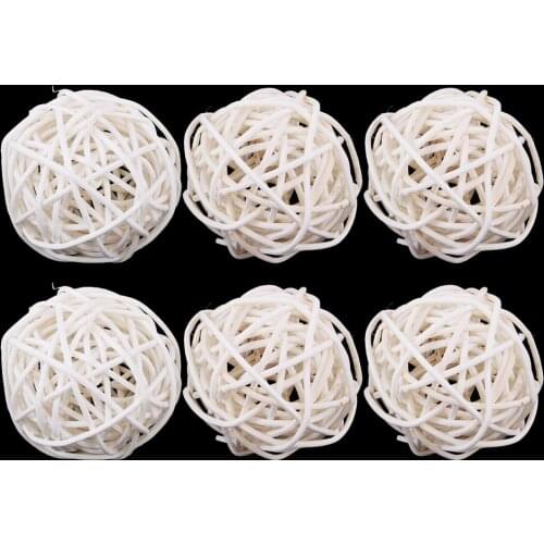 6Pcs Multifunction Natural Rattan Vine Ball Twig Orbs Balls Wicker Balls For Pets Kids Gifts 7 cm