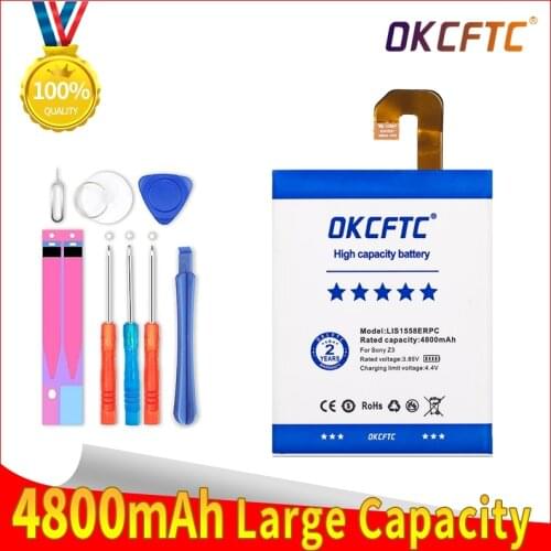 Original Replacement Battery LIS1558ERPC For SONY Xperia Z3 L55T L55U D6653 D6633 D6603 Authentic Phone Battery 4800mAh