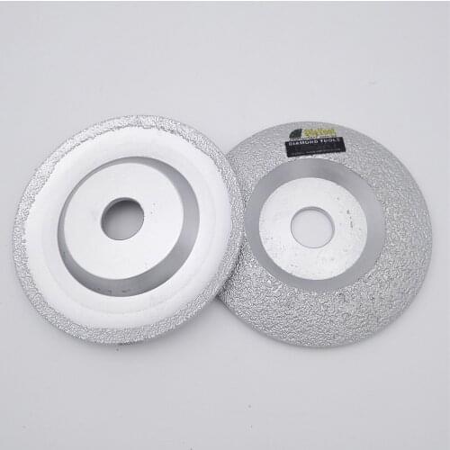 SHDIATOOL 2pcs Diameter 125mm Vacuum Brazed Diamond Grinding Disc Convex Grinding Cup Wheel all Stone and Construction Material