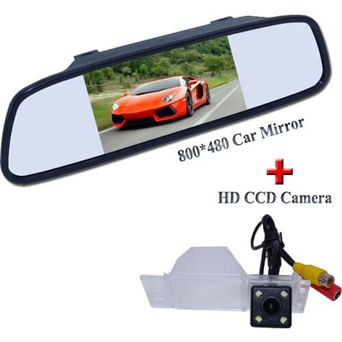 4 led ccd image sensor car backup camera use for Hyundai new Tucson IX35 2016 170 degree +5" car parking mirror high resolution
