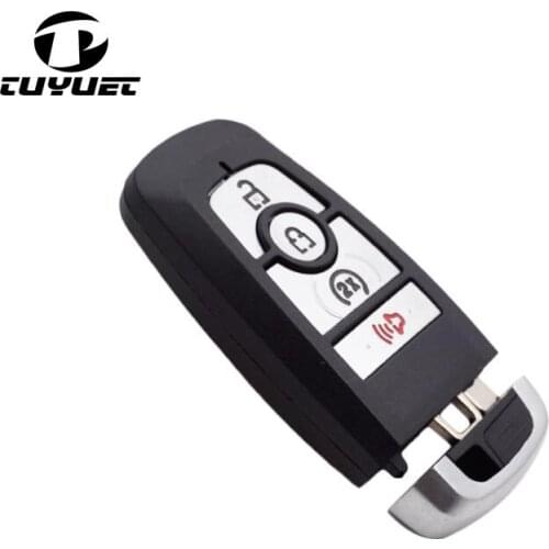 Car Key Blanks 4 Buttons Smart Remote Key Shell for Ford Edge 2017-2018 Car Key Blanks Case With Emergency Small Key Blade
