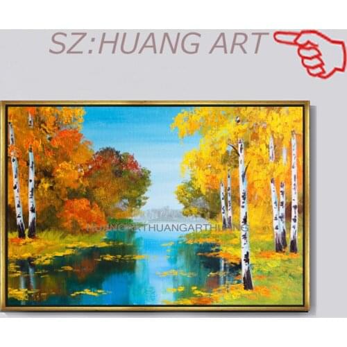 Large murals river birch Forest Landscape Oil Painting 3d wallpaper mural,living room tv wall bedroom wall papers home decor