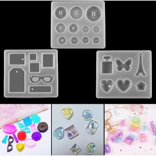 1 Piece Resin Silicone Mold 5 Shapes Liquid Necklace Pendant Craft Decoration VU Epoxy Resin DIY Handmade Jewelry Making Finding