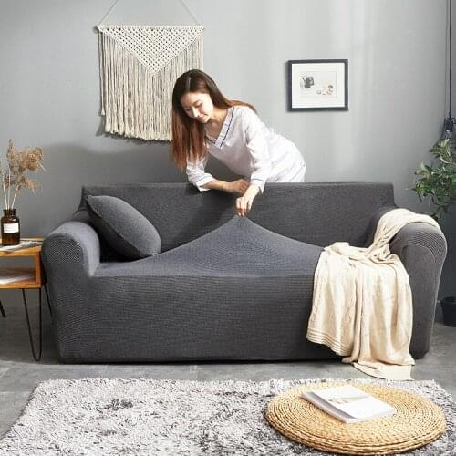 Thick Sofa Protector Jacquard Solid Printed Sofa Covers for Living Room Couch Cover Corner Sofa Slipcover L Shape