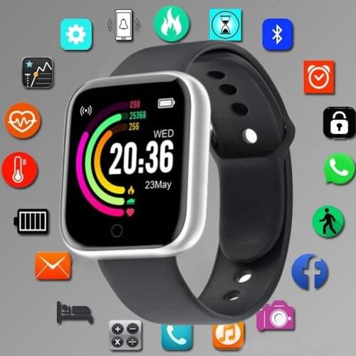 Smart Watch Y68 Bluetooth Fitness Tracker Sports Watch Heart Rate Monitor Blood Pressure Smart Bracelet D20 Pro for Android IOS