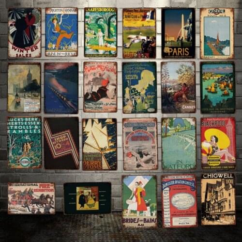 [ DecorMan ] Paris Travel Poster TIN SIGN wholesale Mural Paintings Bar PUB Decor LT-1896