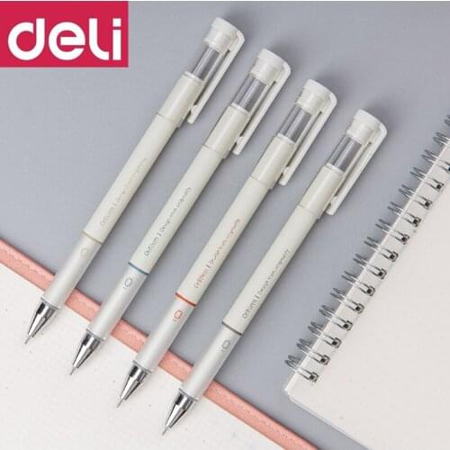 DELI Zero Series Gel Pen 4 Pcs A260 Business Office Signature Pen 0.5mm Student Dedicated Full Needle Carbon Pen Writing Tool