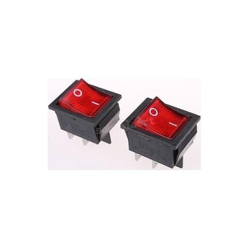 Red Light Illuminated 4 Pin DPST ON/OFF Boat Rocker Switch 10A/250V 20A/250V AC