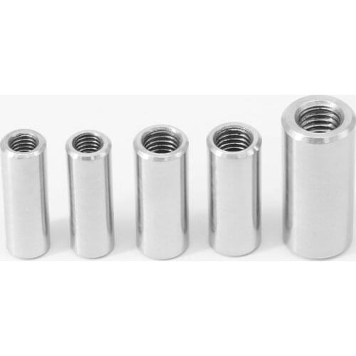 5PCS Round Rod Coupling Nut A2 Stainless Steel Long Cylinder Nuts Bar M3 M4 M5 M6 M8