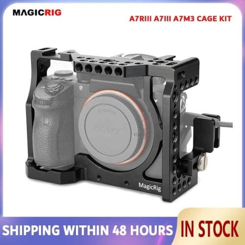 MAGICRIG DLSR Camera Cage for A7RIII/A7RII/A7II/A7III/A7SII/A7M3 Camera cage with HDMI-compatible Cable Clamp & Cold Shoe Mount
