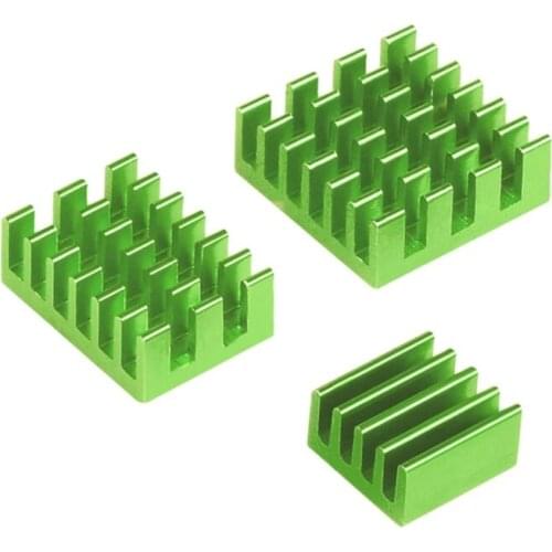 3pcs Raspberry Pi Heatsink Kit Aluminum Heatsink for Cooling Cooler Raspberry Pi 4 Model B Colden Green Black Blue
