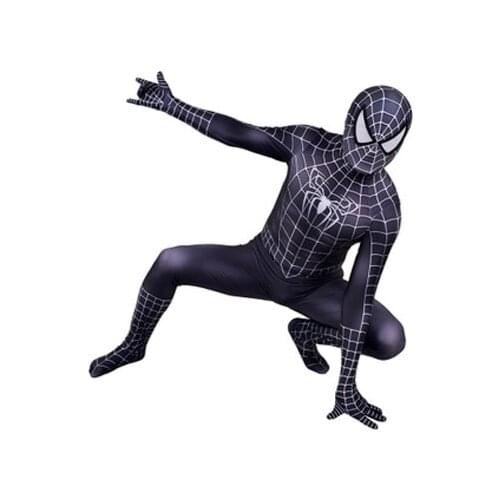 Adults/Kids Black Peter Parker Cosplay Costume Sam Raimi Venom symbiote Zentai Suit Halloween Men SuperHero Bodysuit