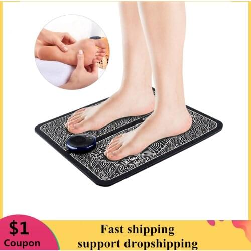 Electric EMS Foot Massager Pad Feet Muscle Stimulator Leg Reshaping Feet Massage Mat Relieve Ache Pain Health Care 6 Modes