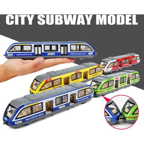 1/64 Pull back Rail Train Model Light Music Kids Preschool Learning Toy For Child Subway Train Light Rail Model For Kids Gifts