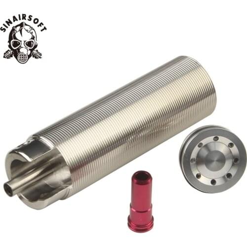 Tune Up Kit Stainless Steel Cnc Milled One-piece Solid Cylinder Built-in Cylinder Head Piston Head Nozzle BB Airsoft Paintball