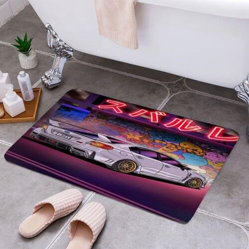 WRX Neon Street Carpet Areas Rug Non-slip Floor Mat Rug 3D Printing Living Room Bedroom Door Mat Home Decoration