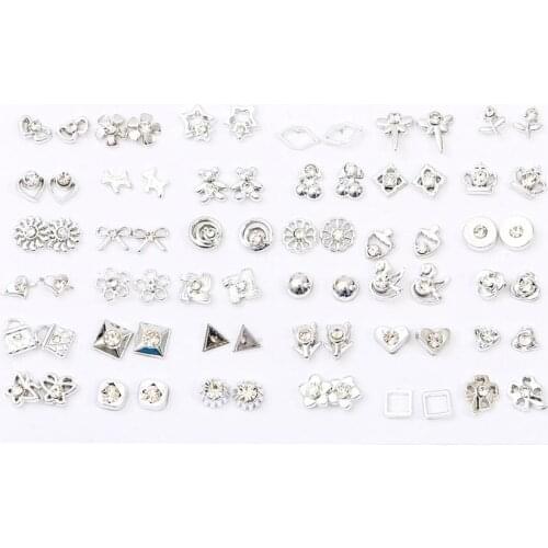 Wholesale 36Pairs/Set Mixed Style Small Heart Star Bowknot Ctystal Geometric Plastic Stud Earrings Set For Women Girls Jewelry