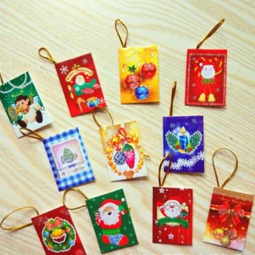 100pcs Xmas Creative Merry Christmas Small Greeting Cards Kids Mini New Year Postcard Gift Santa DIY Party Invitation Wholesale