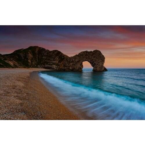 Durdle Door Dorset Beach Landscape Water Scene Photo Art Film Print Silk Poster for Your Home Wall Decor 24x36inch