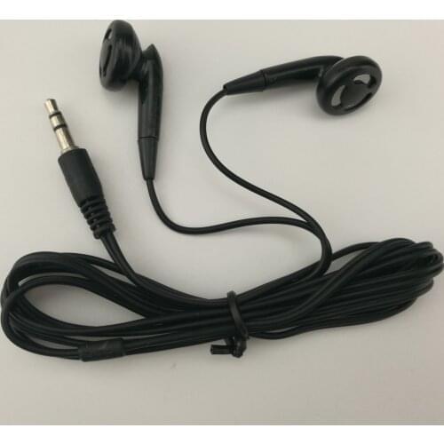 Promotion item earphone Widely use in hospital,fitness center,hotel,travelling bus,school 1.2 M BLACK earphone 300pcs/lot