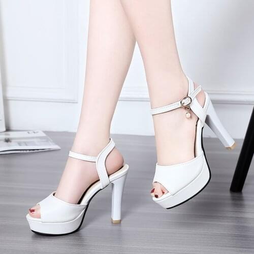 SAMSACQ Early Spring New Comfortablethick With High Fashion Show Thin Joker Fish Mouth Shoes Lady Sandals