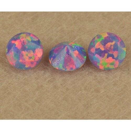 20pcs/lot factory price customizedS 78 colors 2mm-8mm OP38 purple round diamond cut synthetic opal for jewelry making