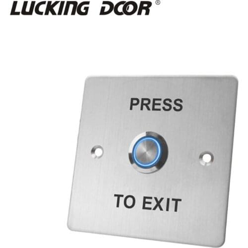 Door access control system kit NC NO COM LED stainless steel Backlight Exit Button For Door Lock Access Control System