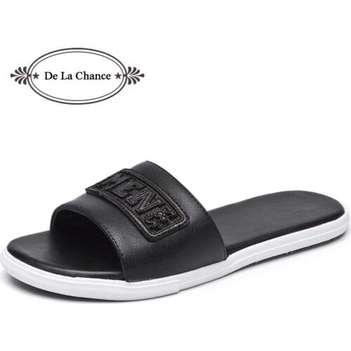 Couple Lovers Summer Slippers Soft Comfort Flat Platform Slides Womens Letter Print Outdoor Beach Flip Flops Big Size 35-44