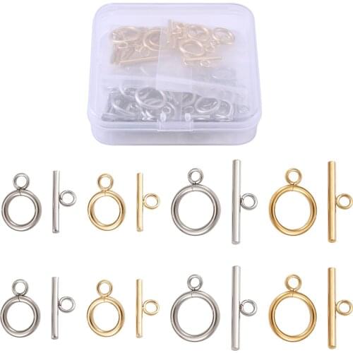 30Set/ Box 304 Stainless Steel Ring Toggle Clasps For Jewelry Making DIY Crafts Bracelet Necklace Connectors Accessories Mix