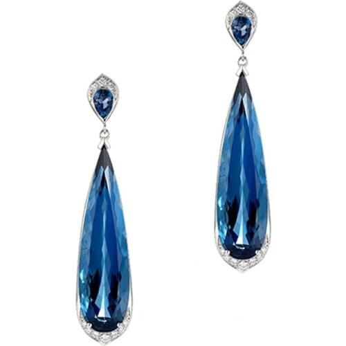 2020 New Dominated contracted long fine crystal Drop earrings Women Korean Water Drop modelling fashion earrings Jewelry