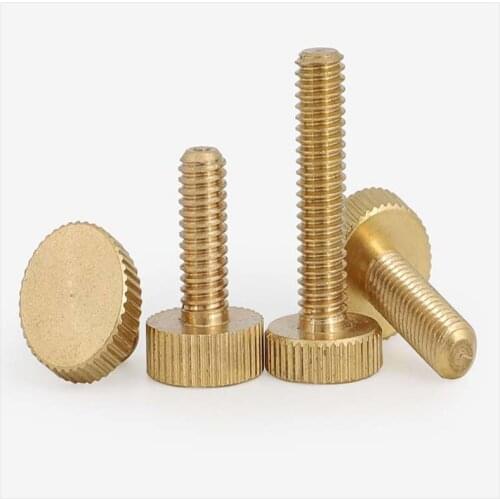 1pcs M3m4m5m6m8m10 brass hand screw knurled flat head nail * 4x6x10x25