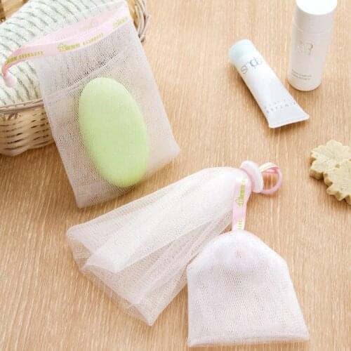 OTHERHOUSE 1Pc Bath Soap Bag Shower Soap Foaming Nylon Mesh Bags Bathroom Cleaning Gloves Shower Sponge Washing Face Body