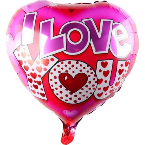 18 inch heart shaped aluminum foil balloon foil balloon LOVE YOU I Balloon Wedding balloon