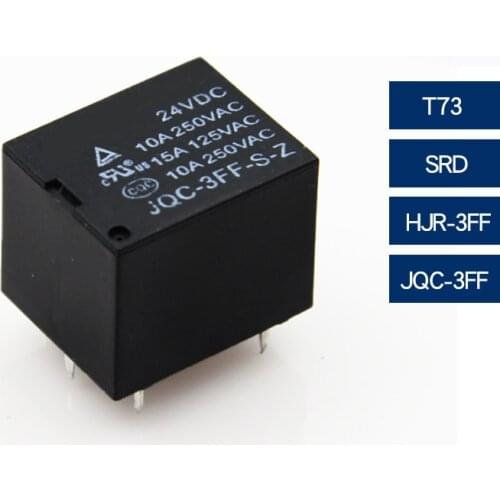 5pcs 5 Feet 5V 12V 24V Small Relay T73/JQC-3FF/SRD Rice Cooker/Air Conditioning Relay