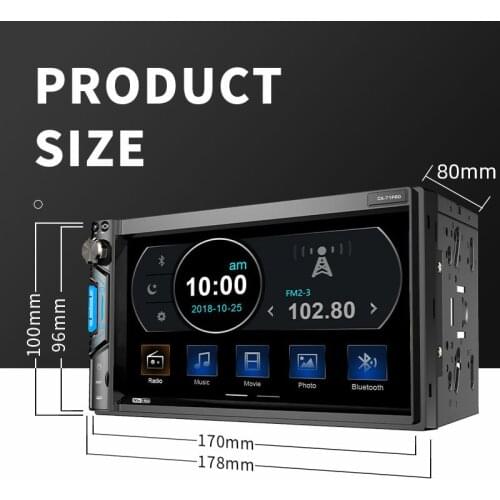 7 inch MP5 Car Radio Multimedia Video Player MP5 Player MP3 Player 7010 FM Radio Mini Card Car Radio Bluetooth Radio USB For Car