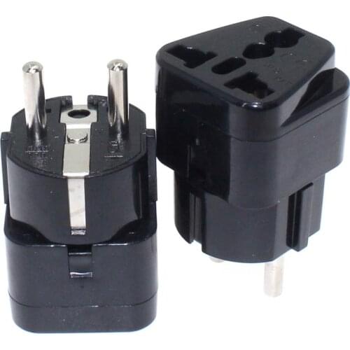 White Black copper Universal AU UK US to EU Germany France Indonesia South Korea Russia Schuko Travel Plug Adapter Type E/F